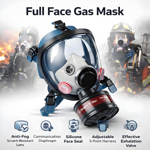 Full face gas mask respirator - face,